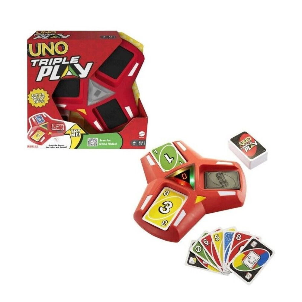 UNO Triple Play Card Game Includes Cards